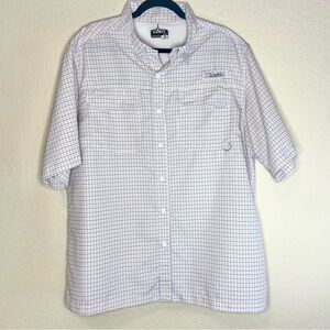 Habit Button Down Blue/Orange Checkered Outdoors Short Sleeve Vented Mens XL EUC